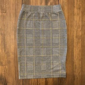 Plaid Houndstooth Pencil Skirt Size S